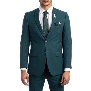 Solid Tidepool 2 Piece Slim Fit Tazzio Men's Suit